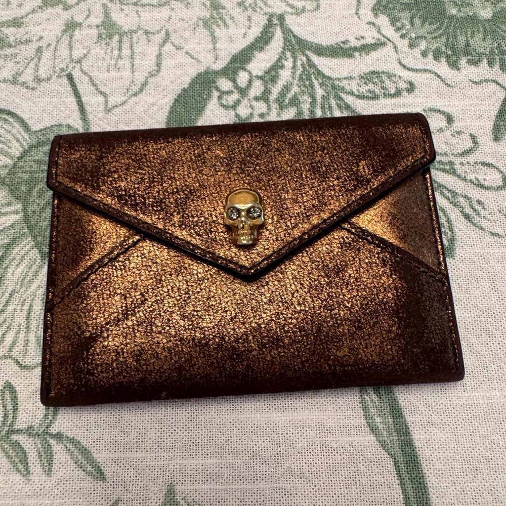 Alexander McQueen Card holder Metallic Bronze